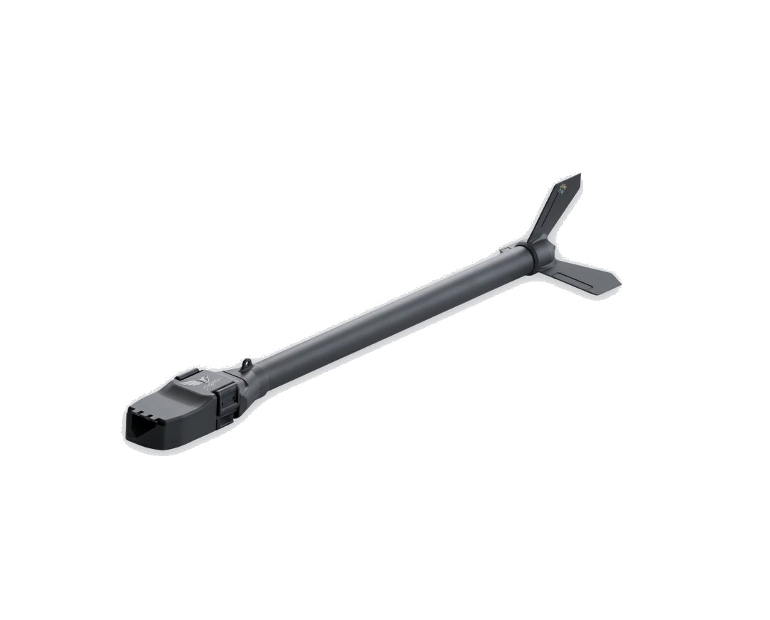 The Zephyr Mag total-field magnetometer, a slim boom with a sensor head at one end and stabilizing fins at the other